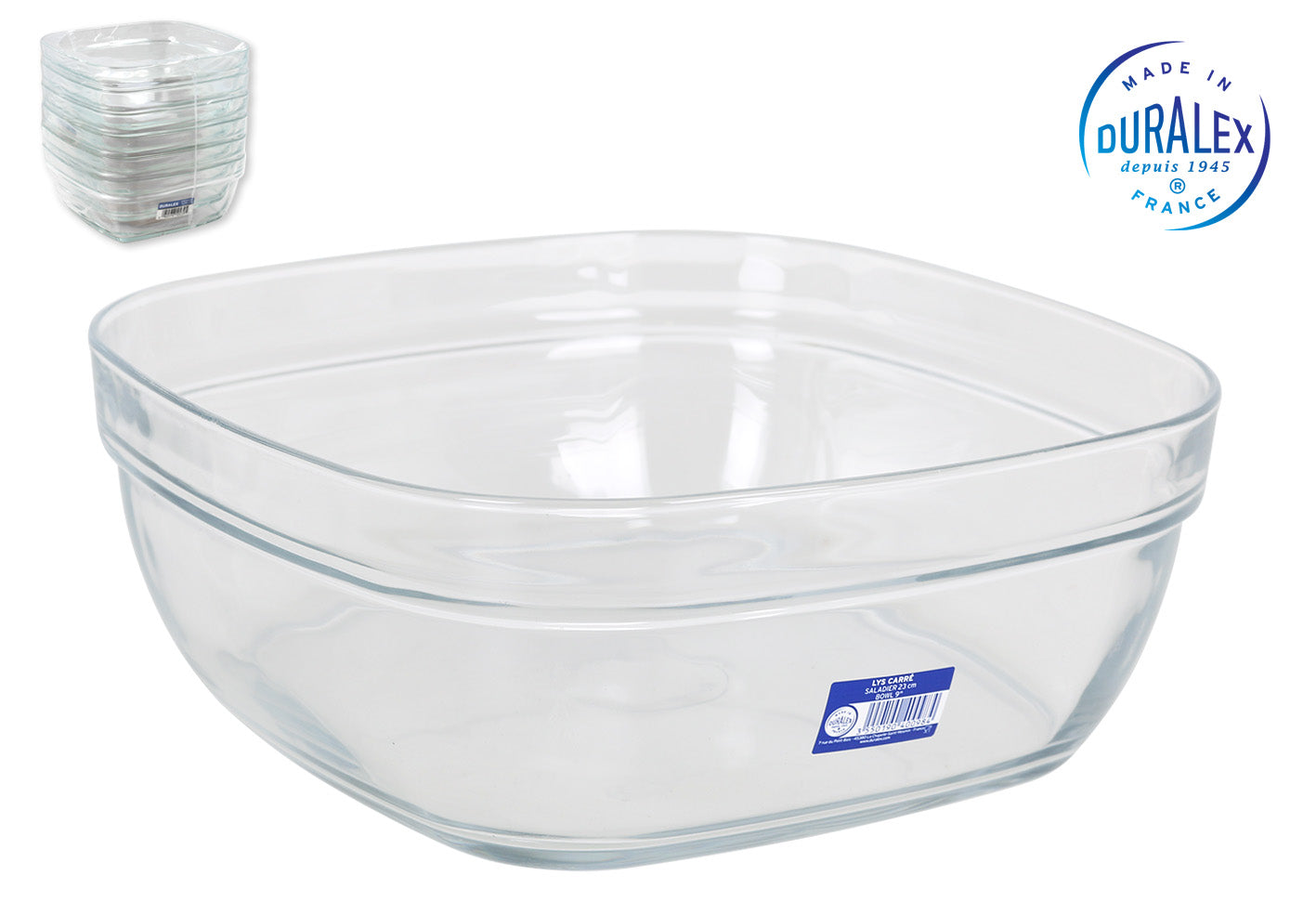 BOWL 3000CC 23CM APILABLE "LYS" TRASP.QUAD.