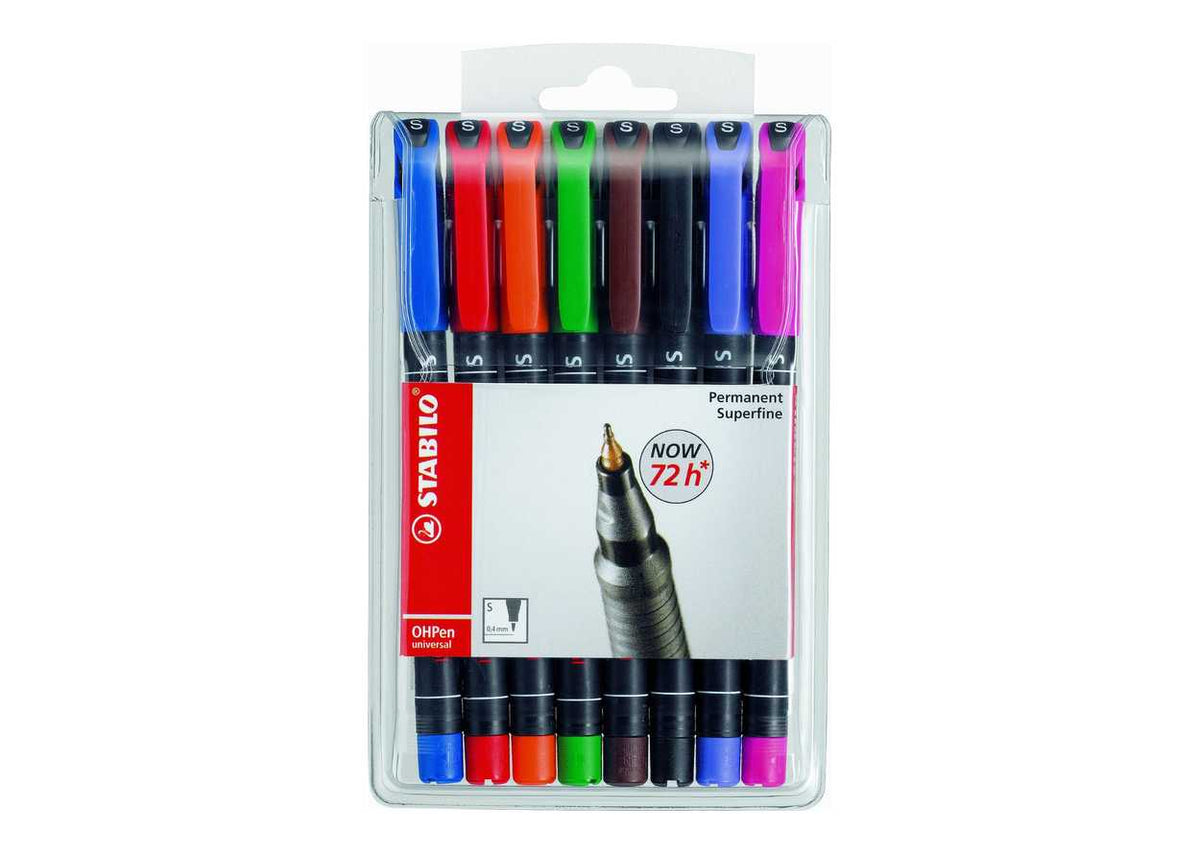 PENNARELLO STABILO OHP BUSTA PZ.8 SUPERFINE 0,4mm
