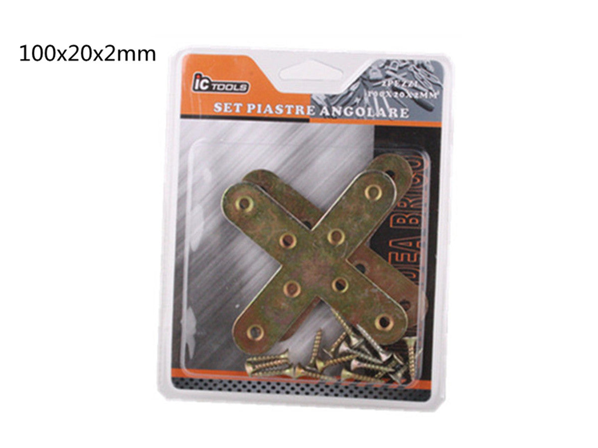XFR88770 SET PIASTRE ANGOLARE "+" 100*20*2MM 2PZ