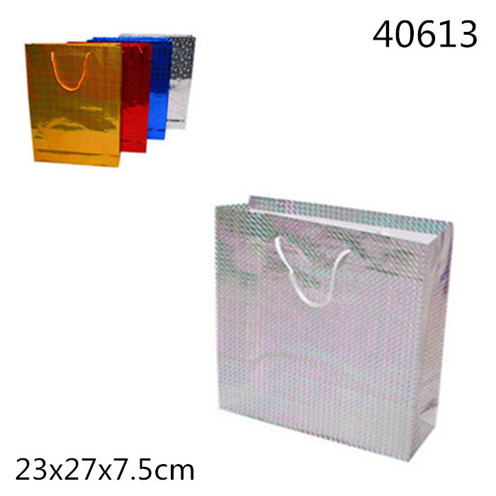 XFR40613 BORSA DA REGALO 23*27*7,5CM METALIZZATO