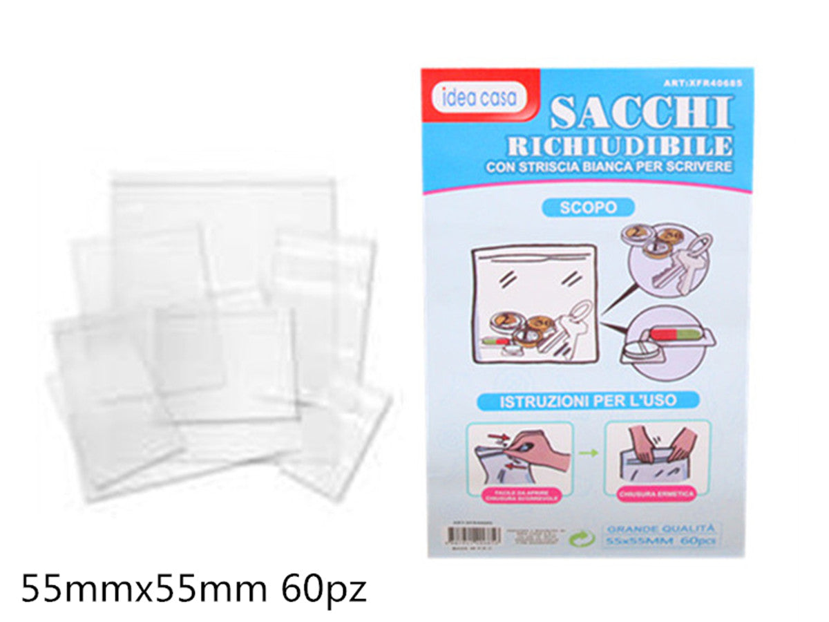 XFR40685 SACCHI RICHIUDIBILE 55*55MM 60PZ