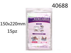 XFR40688 SACCHETTI RICHIUDIBILE 150X220MM 15PZ