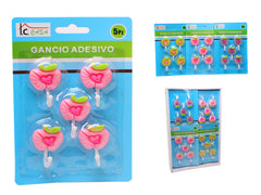 XFR41055 GANCIO ADESIVO 5PZ MELA