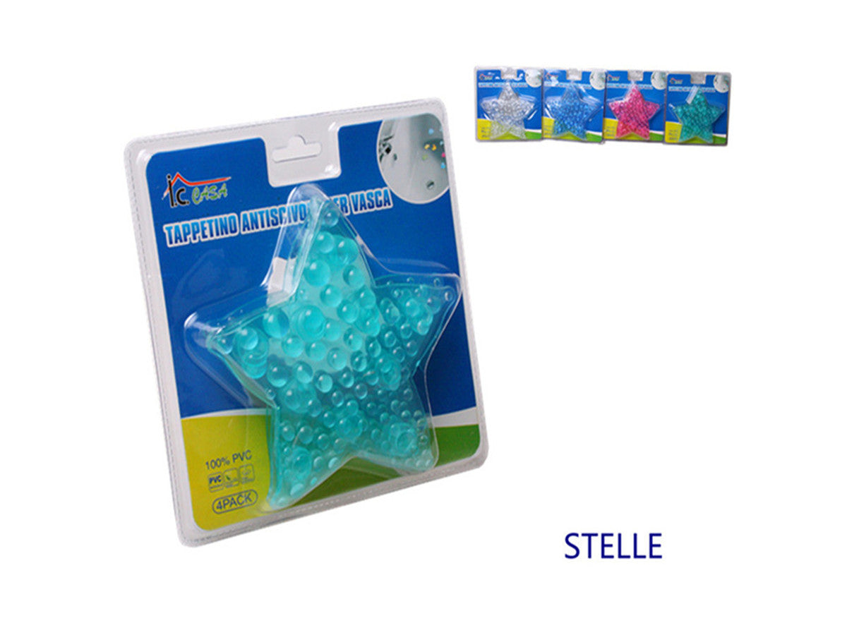 XFR41634 TAPPETINO ANTISCIVOLO PER VASCA 4PZ "STELLE"
