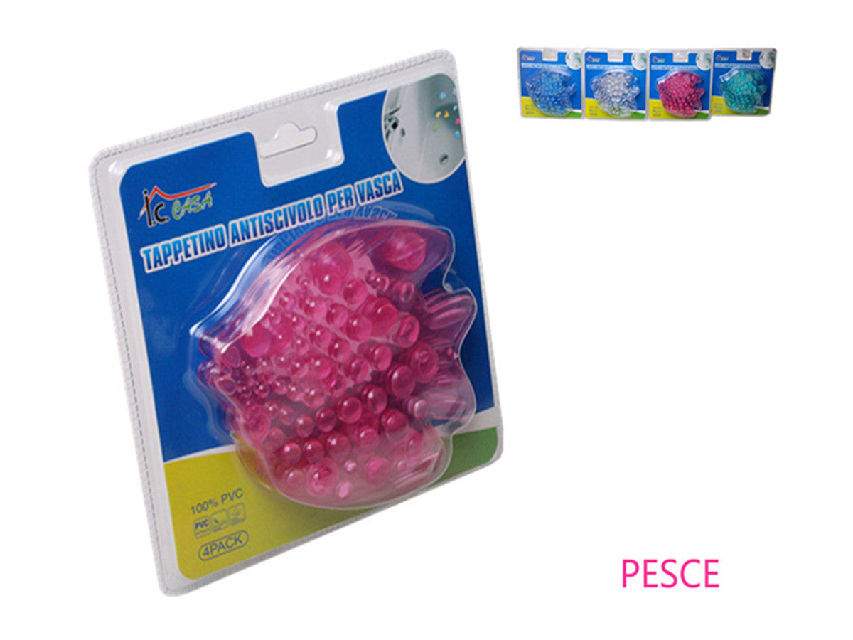 XFR41636 TAPPETINO ANTISCIVOLO PER VASCA 4PZ "PESCE"