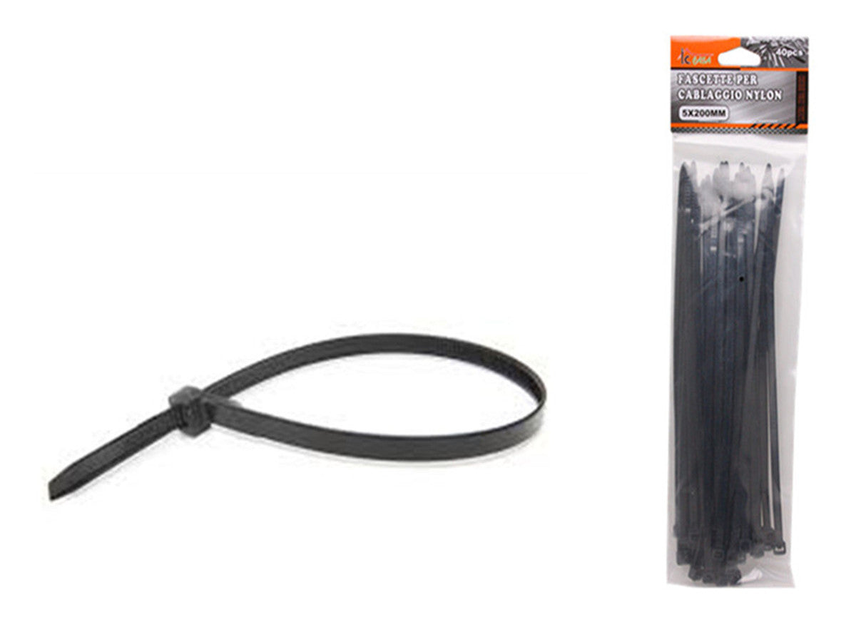 XFR41940 FASCETTE PER CABLAGGIO NYLON 5*200MM 40PCS