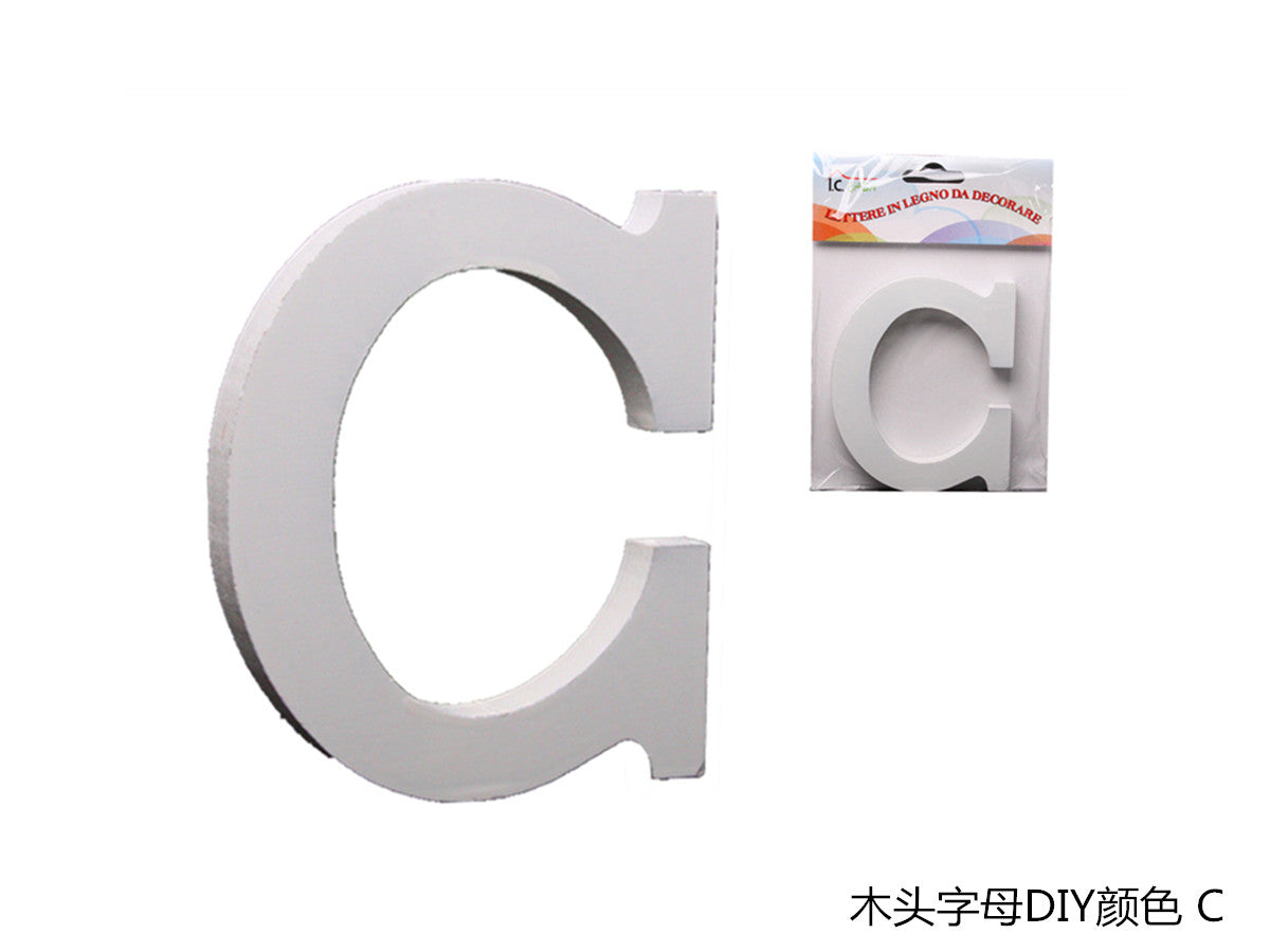 XFR42618 LETTERE IN LEGNO DA DECORARE "C"