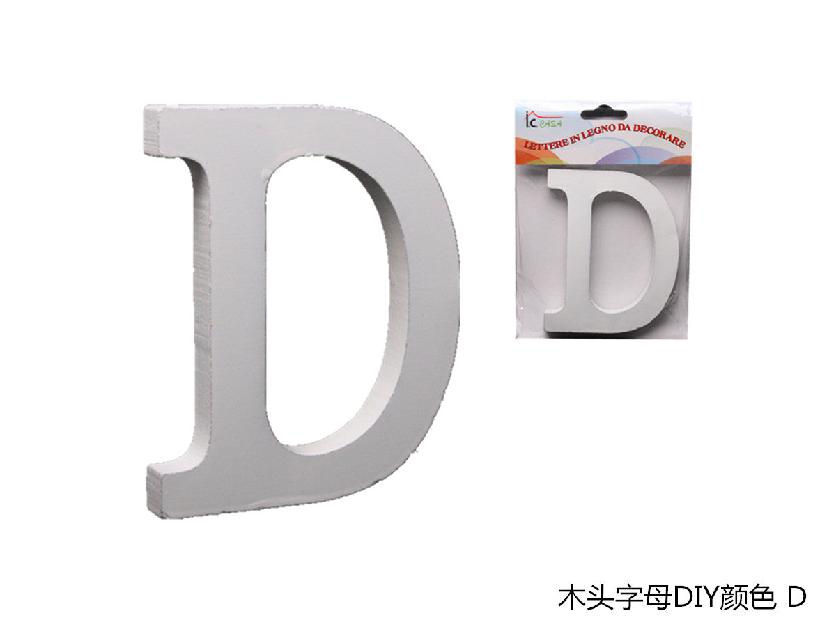 XFR42619 LETTERE IN LEGNO DA DECORARE "D"