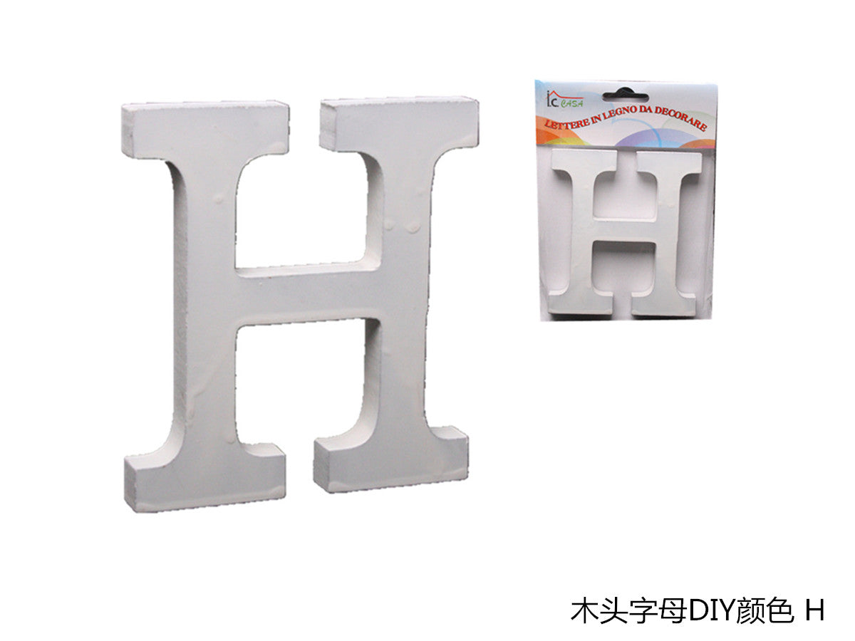 XFR42623 LETTERE IN LEGNO DA DECORARE "H"