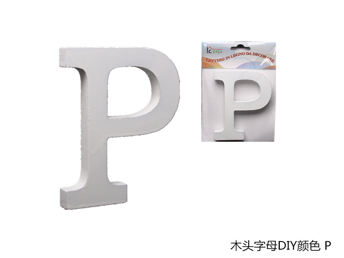 XFR42631 LETTERE IN LEGNO DA DECORARE "P"
