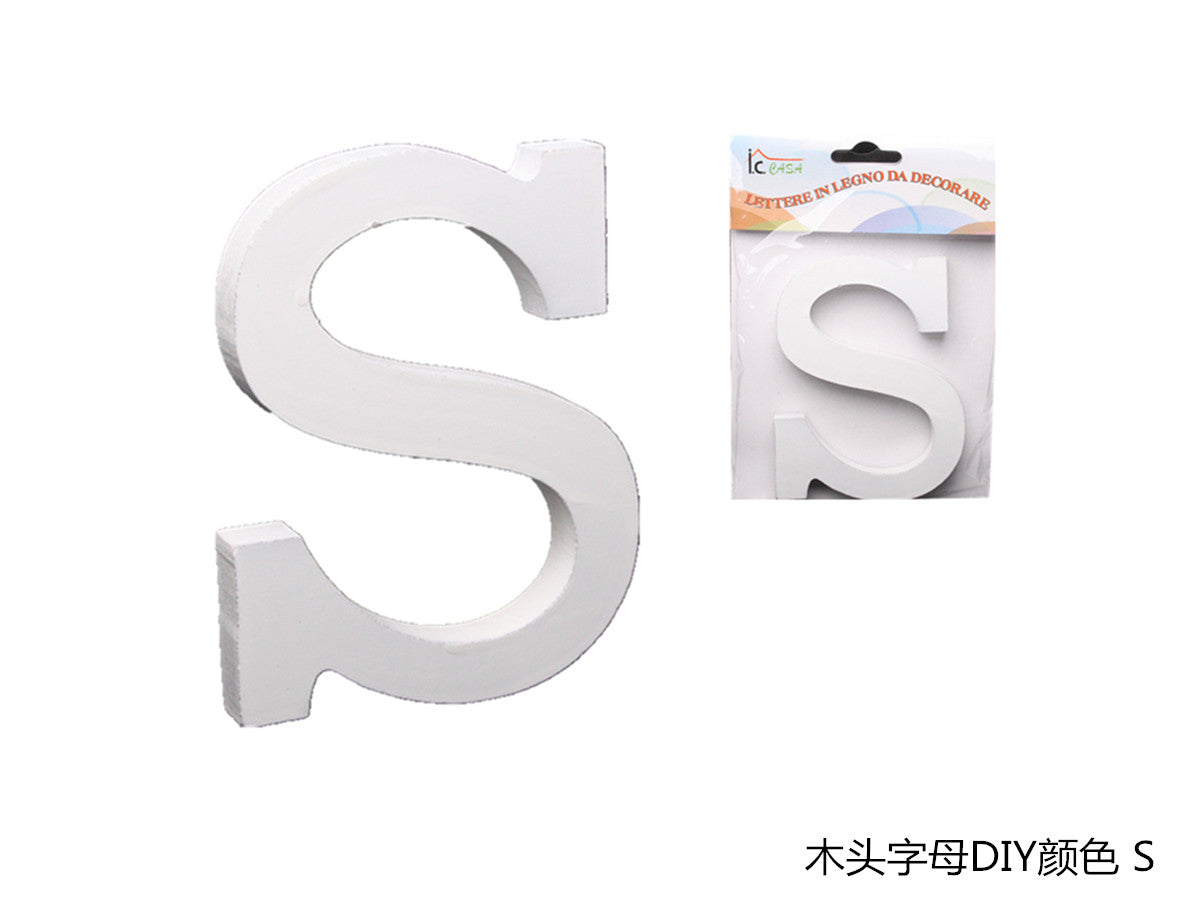 XFR42634 LETTERE IN LEGNO DA DECORARE "S"