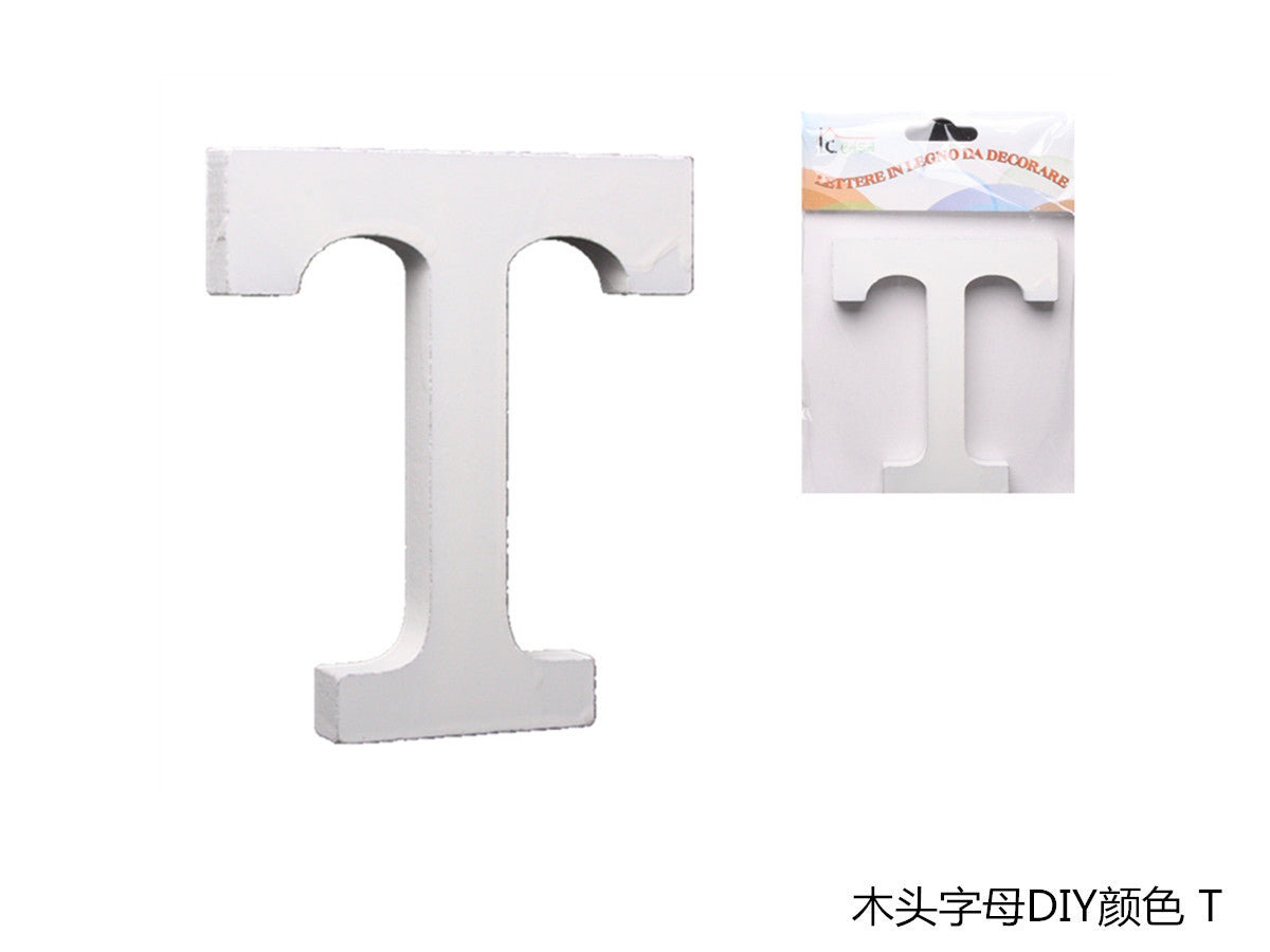 XFR42635 LETTERE IN LEGNO DA DECORARE "T"