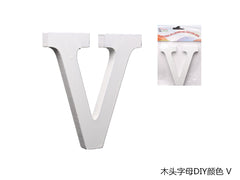 XFR42637 LETTERE IN LEGNO DA DECORARE "V"