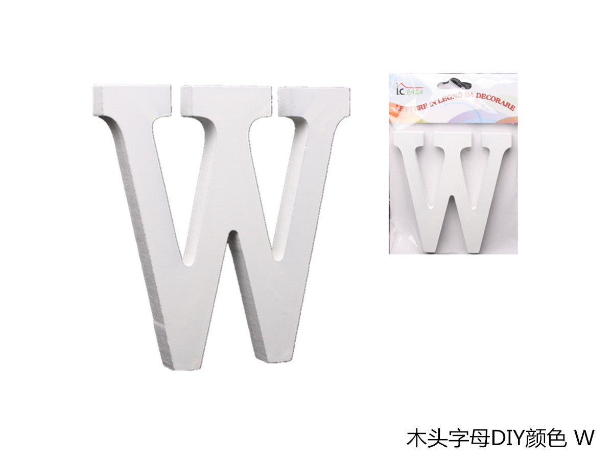 XFR42638 LETTERE IN LEGNO DA DECORARE "W"