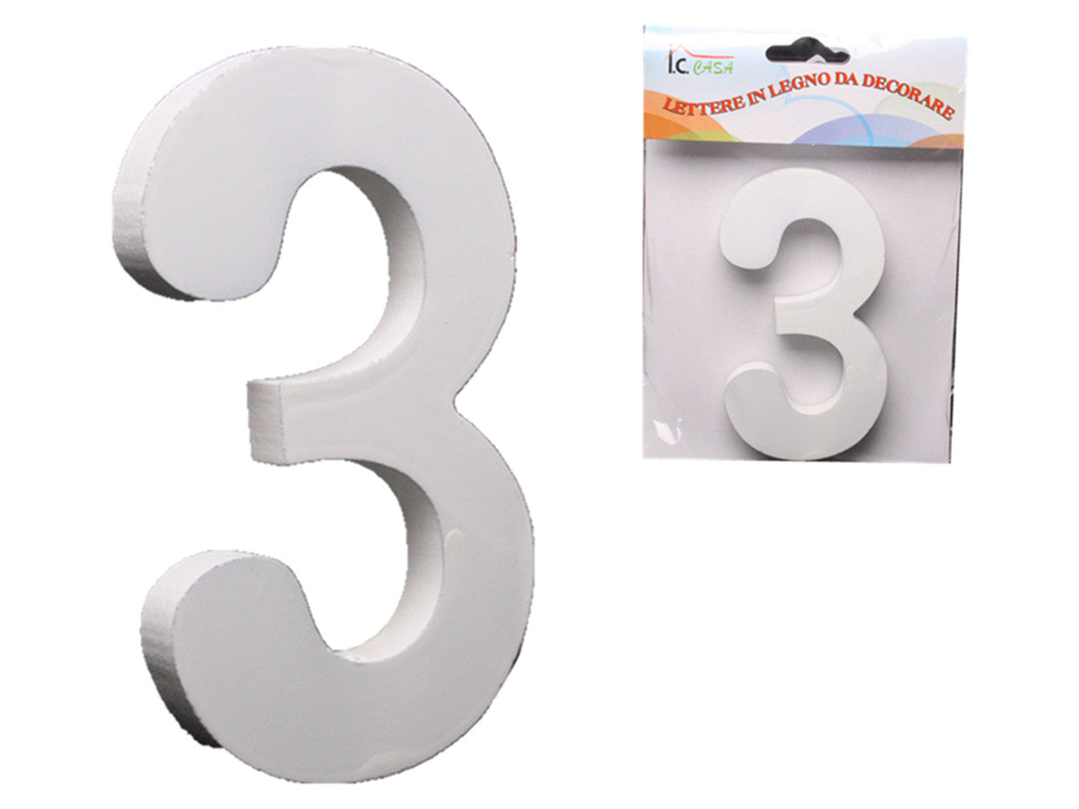XFR42645 NUMERI IN LEGNO DA DECORARE "3"