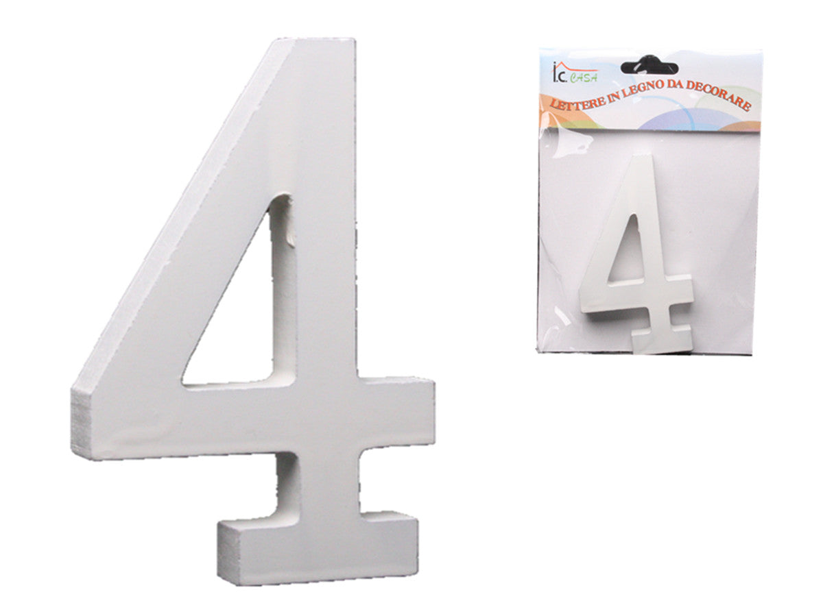 XFR42646 NUMERI IN LEGNO DA DECORARE "4"