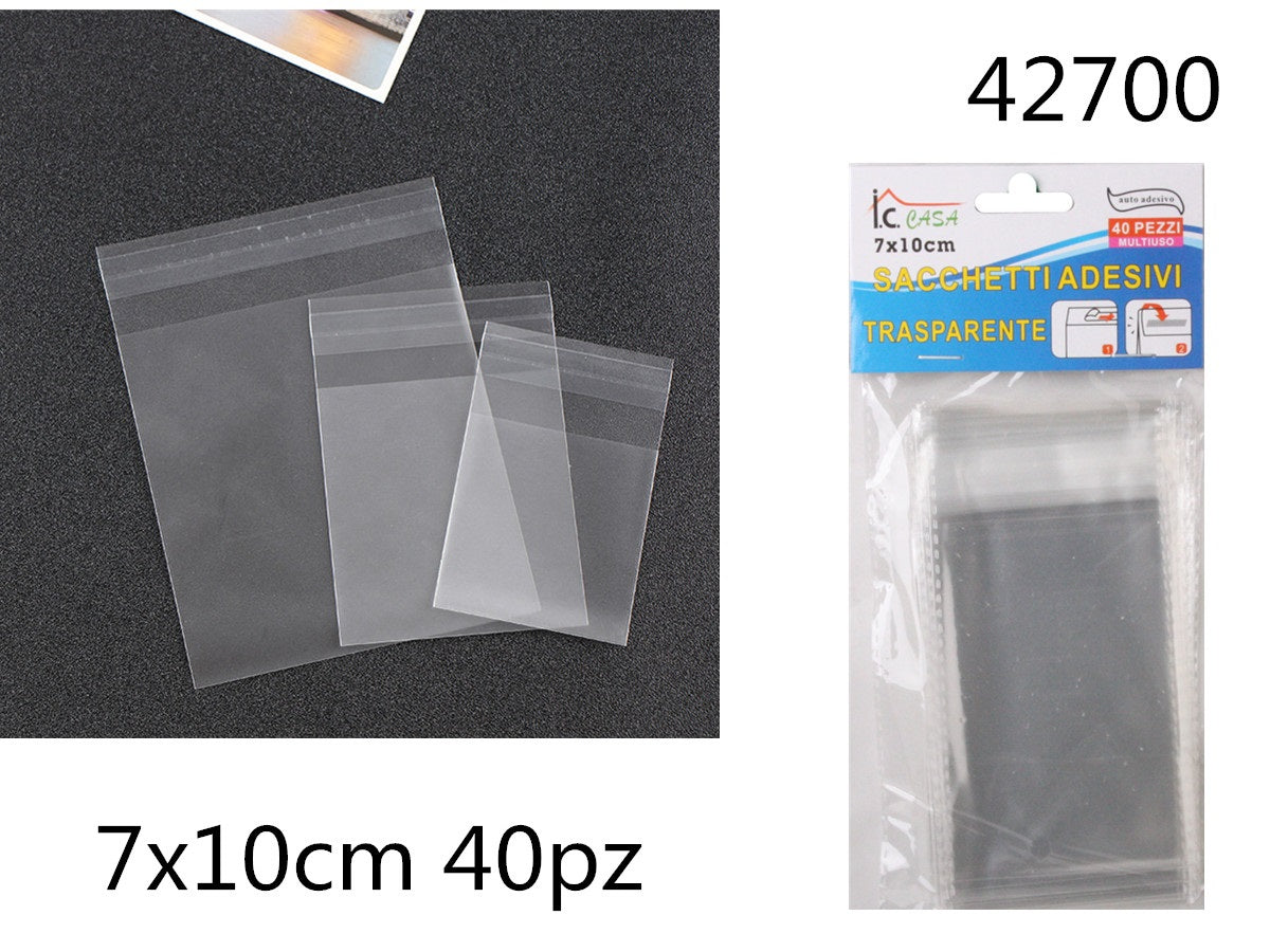 XFR42700 SACCHETTI ADESIVI 7x10CM 40PZ