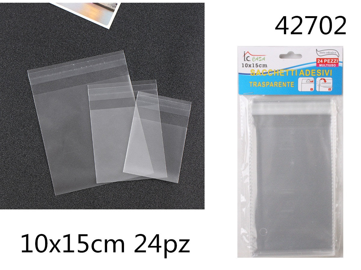 XFR42702 SACCHETTI ADESIVI 10x15CM 24PZ
