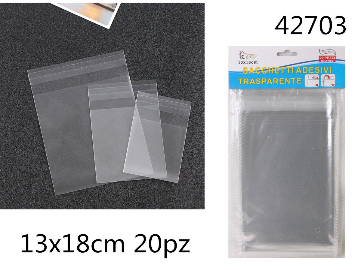 XFR42703 SACCHETTI ADESIVI 13x18CM 20PZ