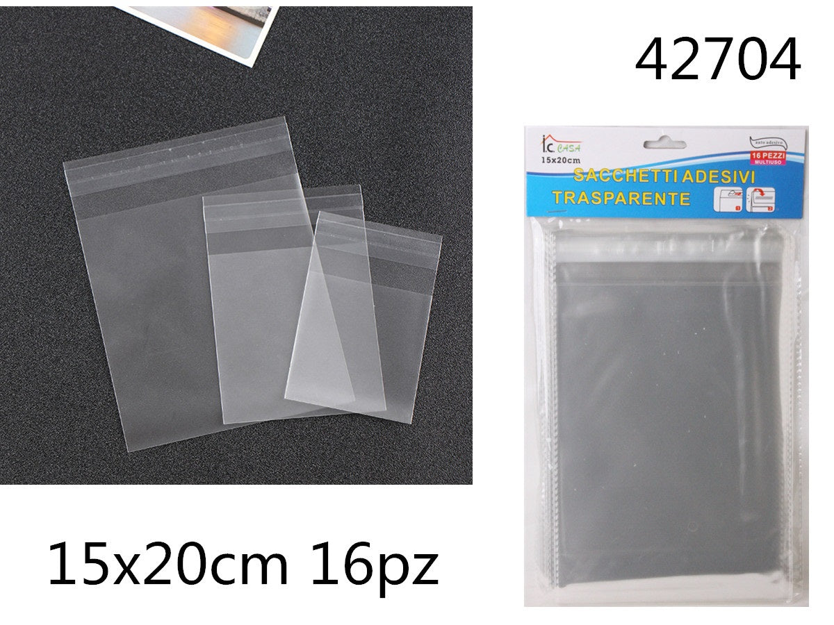 XFR42704 SACCHETTI ADESIVI 15x20CM 16PZ