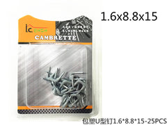 XFR43137 CHIODI A "U" IN ACCIAIO 1.6*8.8*15-25PZ