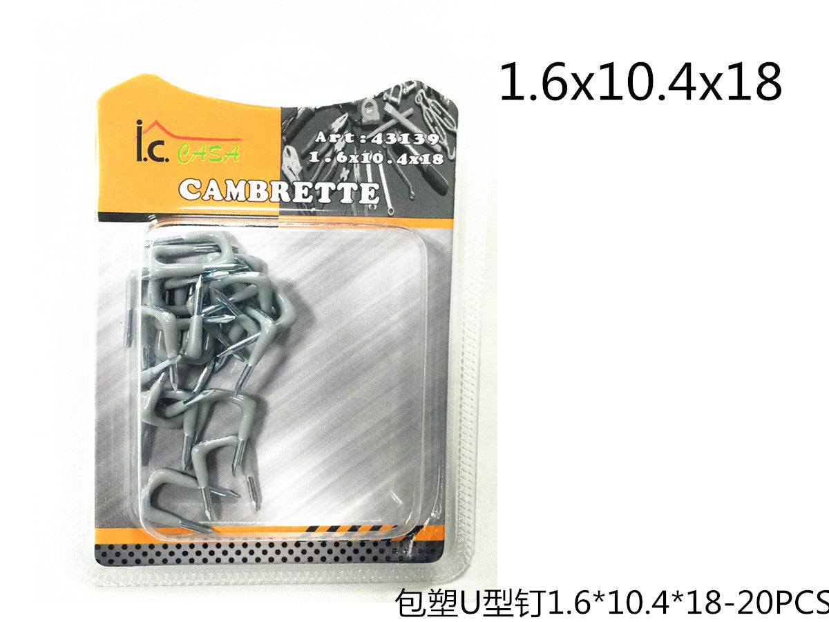 XFR43139 CHIODI A "U" IN ACCIAIO 1.6*10.4*18-20PZ