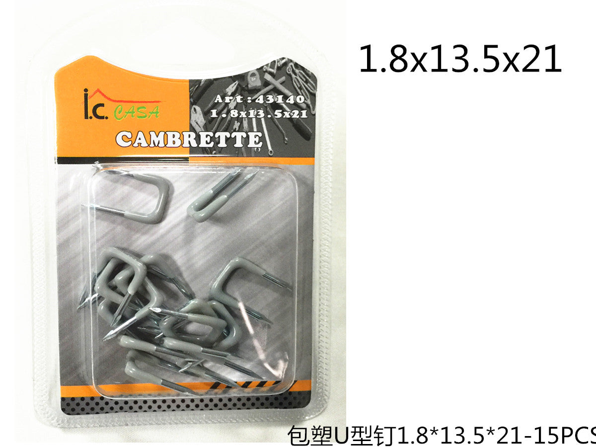 XFR43140 CHIODI A "U" IN ACCIAIO 1.8*13.5*21-15PZ