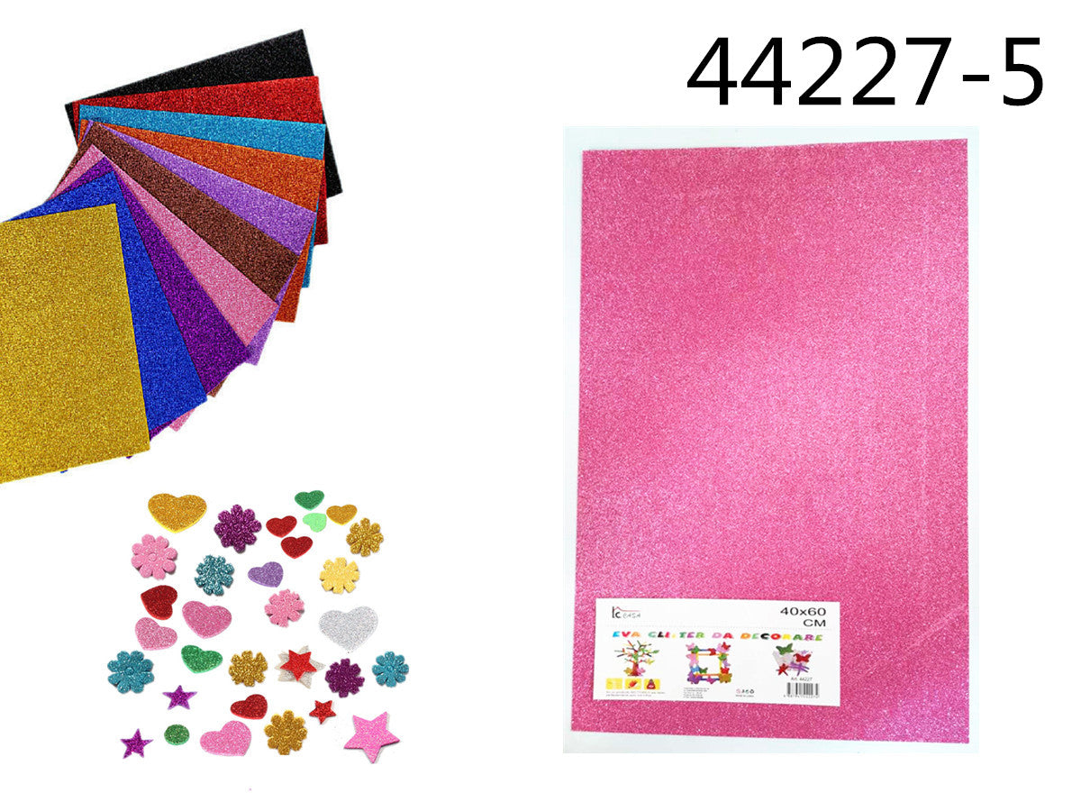 XFR44227-5 EVA GLITTER DA DECORARE 40*60cm ROSA