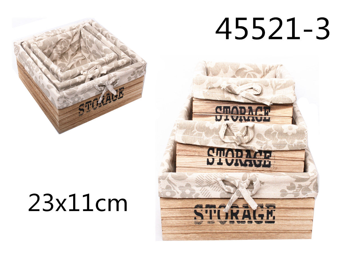 XFR45521-3 SET 3 SCATOLA LEGNO 23*11