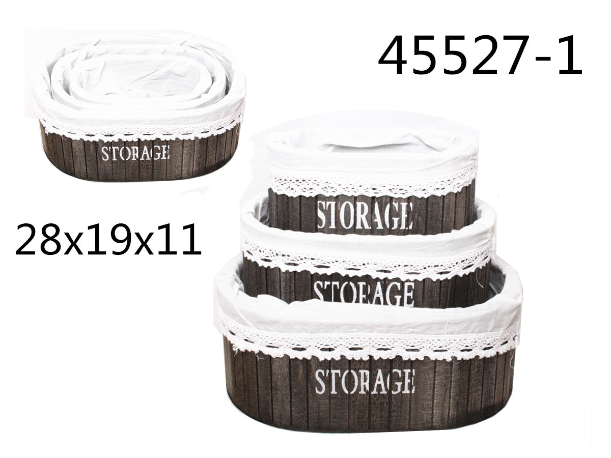 XFR45527-1 SET 3 SCATOLA LEGNO 28*19*11