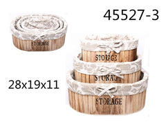 XFR45527-3 SET 3 SCATOLA LEGNO 28*19*11