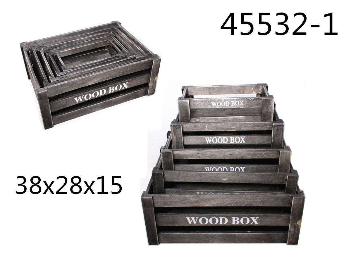 XFR45532-1 SET 5 SCATOLA LEGNO 38*28*15