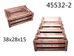 XFR45532-2 SET 5 SCATOLA LEGNO 38*28*15