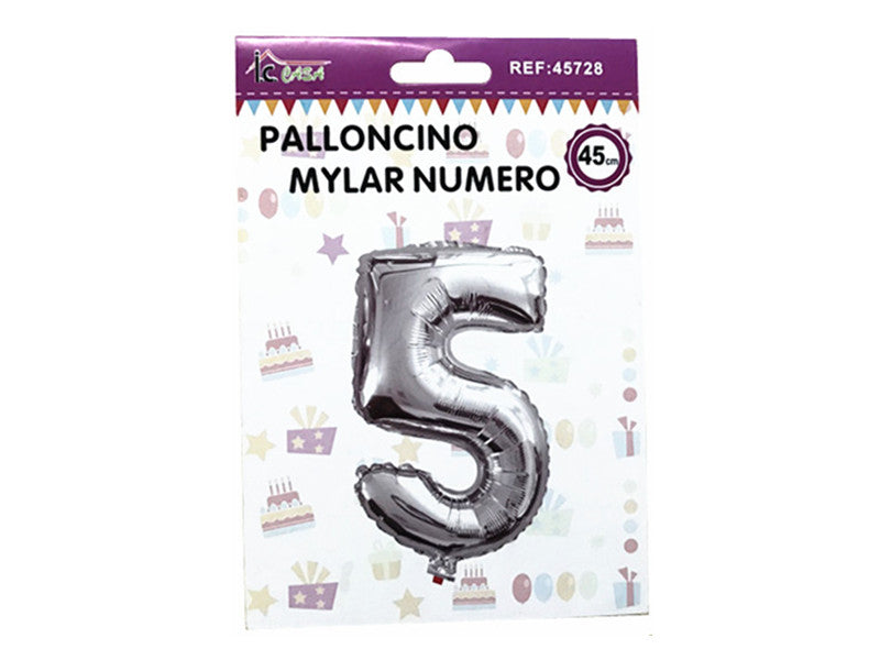 XFR45728 PALLONCINO MYLAR NUMERO -5