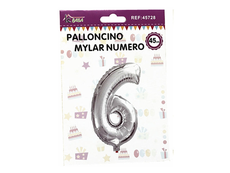 XFR45728 PALLONCINO MYLAR NUMERO -6