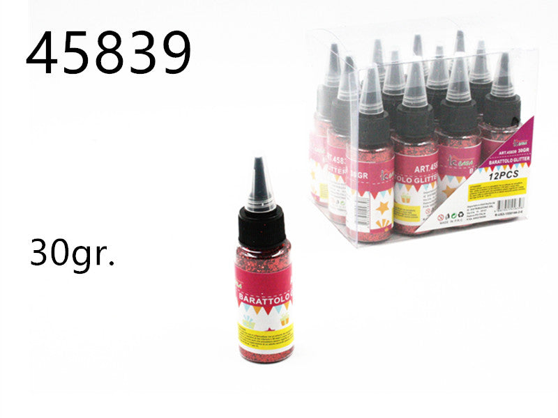 XFR45839 BARATTOLO GLITTER 30GR. ROSSO