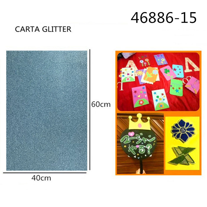 XFR46886 FOGLIO GLITTER 250GR.40X60CM ÌìÀ¶É«