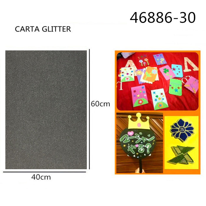 XFR46886 FOGLIO GLITTER 250GR.40X60CM ºÚÉ«