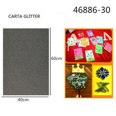 XFR46886 FOGLIO GLITTER 250GR.40X60CM ºÚÉ«