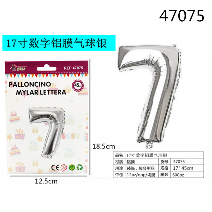 XFR47075 PALLONCINO MYLAR ARGENTO