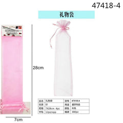 XFR47418 SACCHETTO ORGANZA 7X28CM 4PZ ROSA
