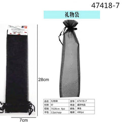 XFR47418 SACCHETTO ORGANZA 7X28CM 4PZ NERO