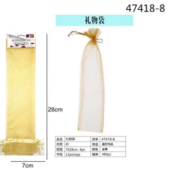 XFR47418 SACCHETTO ORGANZA 7X28CM 4PZ ORO