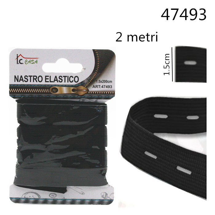 XFR47493 ELASTICO 1.5X200CM NERO
