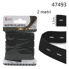 XFR47493 ELASTICO 1.5X200CM NERO