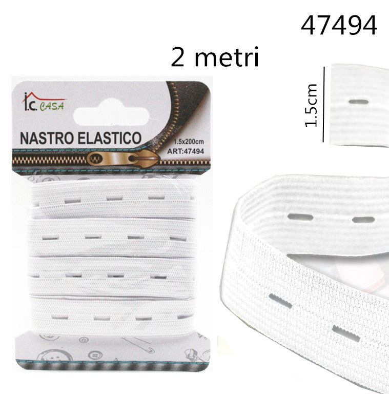 XFR47494 ELASTICO 1.5X200CM BIANCO