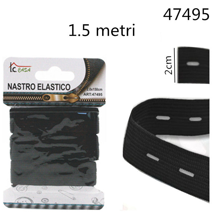 XFR47495 ELASTICO 2.0X150CM NERO