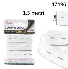 XFR47496 ELASTICO FORATO 2.0X150CM BIANCO