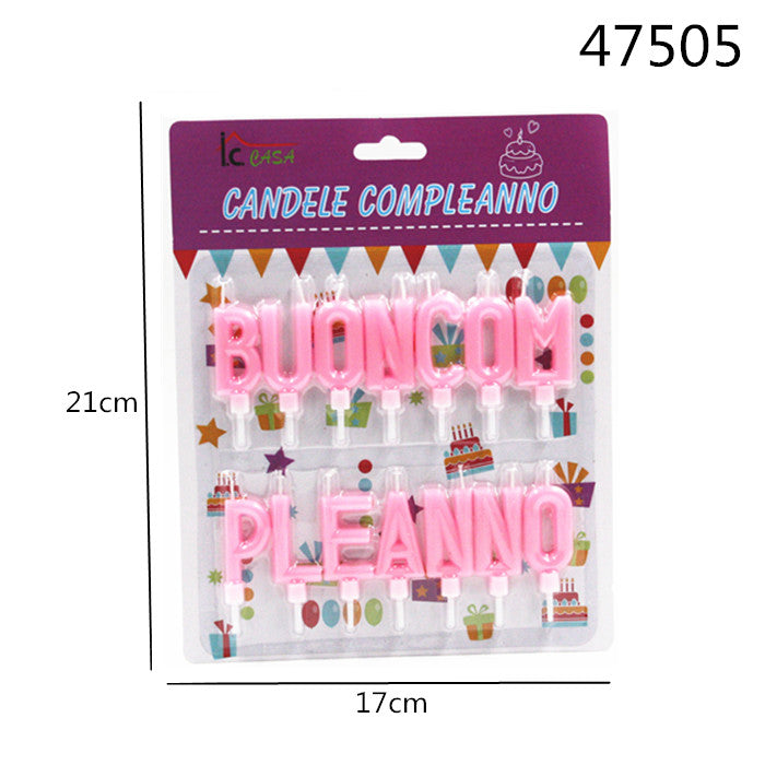 XFR47505 CANDELE COMPLEANNO ROSA