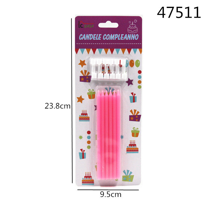 XFR47511 CANDELE COMPLEANNO ROSA 12PZ